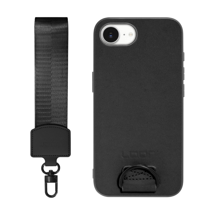 [ LOOF STRAP-SHELL (ショートVer.) ] iPhone 16e  スマホケース 背面 ケース カバー ハードケース ハンドストラップ  本革 [ iPhone 16e ]