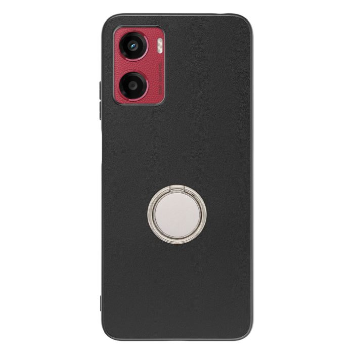 [ LOOF RING-SHELL ] moto g05 motorola スマホケース 背面 ケース カバー ハードケース スマホリング リング付き 本革 ストラップホール [ moto g05 ]