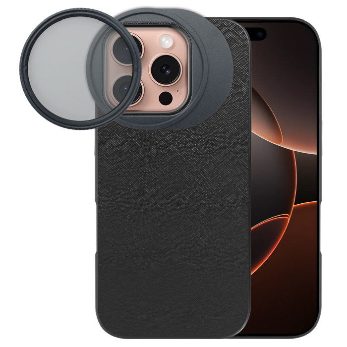 LOOF iPhone 16 Pro 専用 カメラレンズフィルター対応ケース [端末保護ケース＆PLフィルター付属 / 52mm規格対応]
