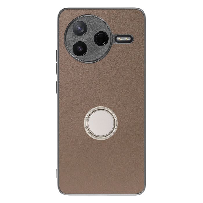 [ LOOF RING-SHELL ] POCO F7 Pro Xiaomi シャオミ スマホケース 背面 ケース カバー ハードケース スマホリング リング付き 本革 ストラップホール [ POCO F7 Pro ]