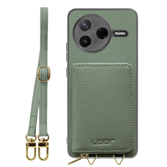 [ LOOF LUXURY-SHELL POUCH ] POCO F7 Pro Xiaomi シャオミ ケース ショルダー スマホショルダー 背面 収納 ポーチ付き カバー スマホケース ストラップ 本革 [ POCO F7 Pro ]