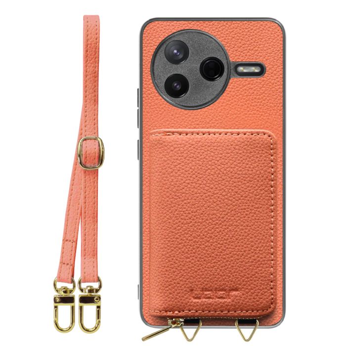 [ LOOF LUXURY-SHELL POUCH ] POCO F7 Pro Xiaomi シャオミ ケース ショルダー スマホショルダー 背面 収納 ポーチ付き カバー スマホケース ストラップ 本革 [ POCO F7 Pro ]