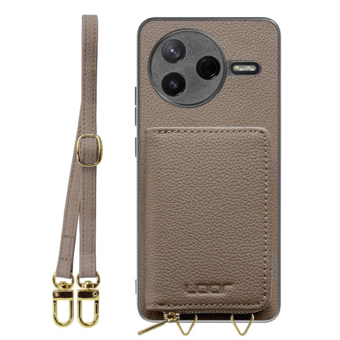 [ LOOF LUXURY-SHELL POUCH ] POCO F7 Pro Xiaomi シャオミ ケース ショルダー スマホショルダー 背面 収納 ポーチ付き カバー スマホケース ストラップ 本革 [ POCO F7 Pro ]