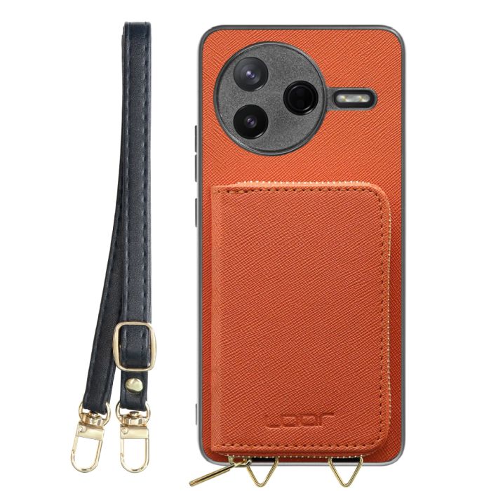 [ LOOF CASUAL-SHELL POUCH ] POCO F7 Pro Xiaomi シャオミ ケース ショルダー スマホショルダー 背面 収納 ポーチ付き カバー スマホケース ストラップ レザー [ POCO F7 Pro ]