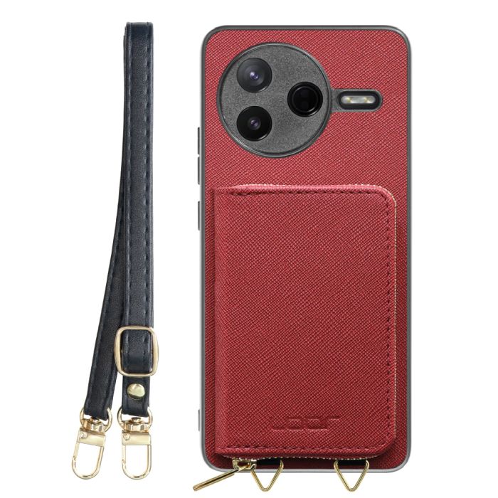 [ LOOF CASUAL-SHELL POUCH ] POCO F7 Pro Xiaomi シャオミ ケース ショルダー スマホショルダー 背面 収納 ポーチ付き カバー スマホケース ストラップ レザー [ POCO F7 Pro ]