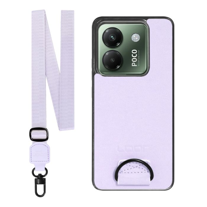 [ LOOF STRAP-SHELL ] POCO M7 Pro 5G Xiaomi シャオミ スマホケース 背面 ケース カバー ハードケース ショルダー スマホショルダー ハンドストラップ  本革 [ POCO M7 Pro 5G ]