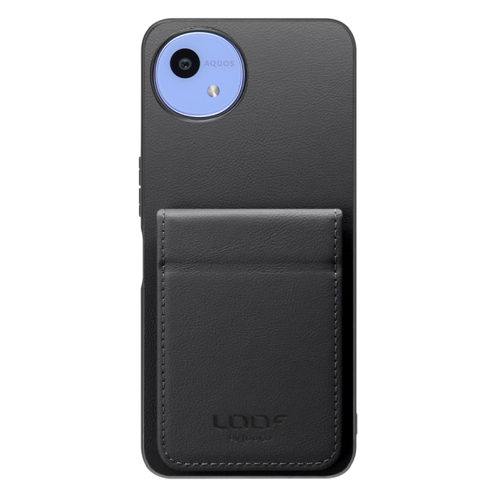 [ LOOF BASIC-SHELL SLIM CARD 2カード ] AQUOS wish5 アクオス SH-52F ケース 背面 カード収納 カード入れ カードポケット カバー スマホケース 薄型 大容量 本革 [ AQUOS wish5 ]