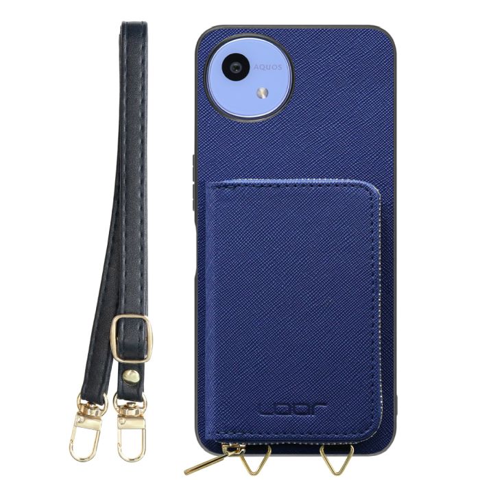 [ LOOF CASUAL-SHELL POUCH ] AQUOS wish5 アクオス SH-52F ケース ショルダー スマホショルダー 背面 収納 ポーチ付き カバー スマホケース ストラップ レザー [ AQUOS wish5 ]