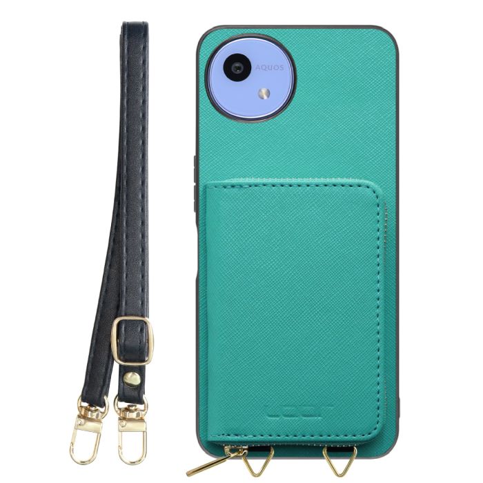 [ LOOF CASUAL-SHELL POUCH ] AQUOS wish5 アクオス SH-52F ケース ショルダー スマホショルダー 背面 収納 ポーチ付き カバー スマホケース ストラップ レザー [ AQUOS wish5 ]