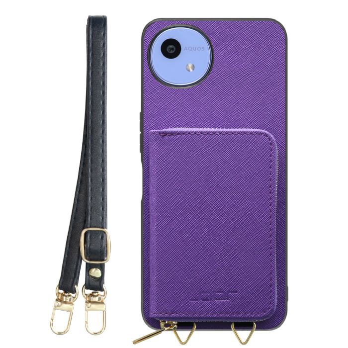 [ LOOF CASUAL-SHELL POUCH ] AQUOS wish5 アクオス SH-52F ケース ショルダー スマホショルダー 背面 収納 ポーチ付き カバー スマホケース ストラップ レザー [ AQUOS wish5 ]