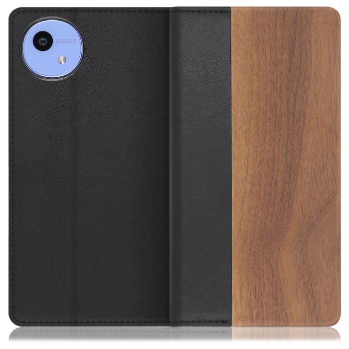 [ LOOF NATURE ] AQUOS wish5 アクオス SH-52F スマホケース ケース カバー 手帳型ケース カード収納 マグネット付き 天然木 本革 ベルトなし [ AQUOS wish5 ]