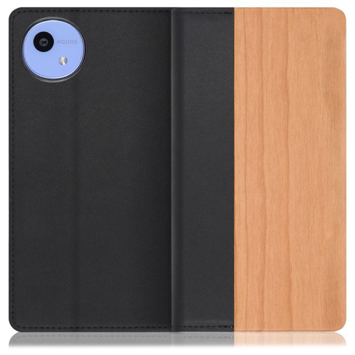 [ LOOF NATURE ] AQUOS wish5 アクオス SH-52F スマホケース ケース カバー 手帳型ケース カード収納 マグネット付き 天然木 本革 ベルトなし [ AQUOS wish5 ]