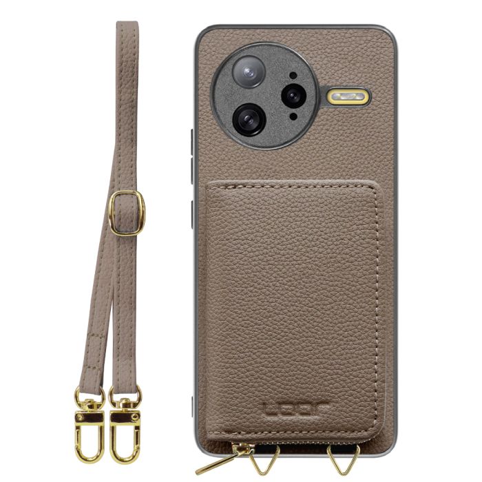 [ LOOF LUXURY-SHELL POUCH ] POCO F7 Ultra Xiaomi シャオミ ケース ショルダー スマホショルダー 背面 収納 ポーチ付き カバー スマホケース ストラップ 本革 [ POCO F7 Ultra ]