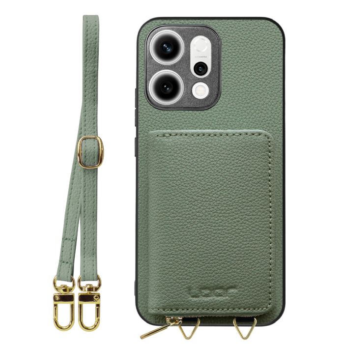 [ LOOF LUXURY-SHELL POUCH ] OPPO Reno14 5G  ケース ショルダー スマホショルダー 背面 収納 ポーチ付き カバー スマホケース ストラップ 本革 [ OPPO Reno14 5G ]