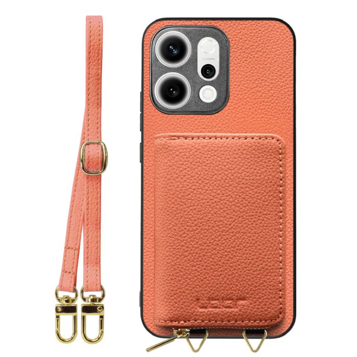 [ LOOF LUXURY-SHELL POUCH ] OPPO Reno14 5G  ケース ショルダー スマホショルダー 背面 収納 ポーチ付き カバー スマホケース ストラップ 本革 [ OPPO Reno14 5G ]