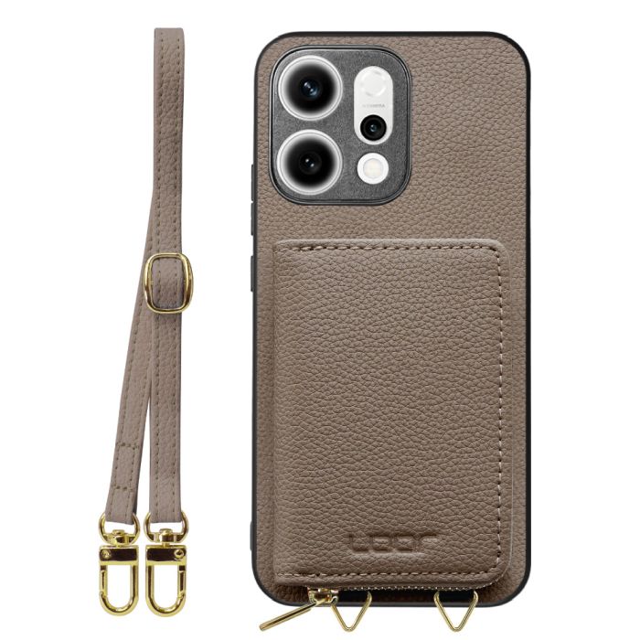 [ LOOF LUXURY-SHELL POUCH ] OPPO Reno14 5G  ケース ショルダー スマホショルダー 背面 収納 ポーチ付き カバー スマホケース ストラップ 本革 [ OPPO Reno14 5G ]
