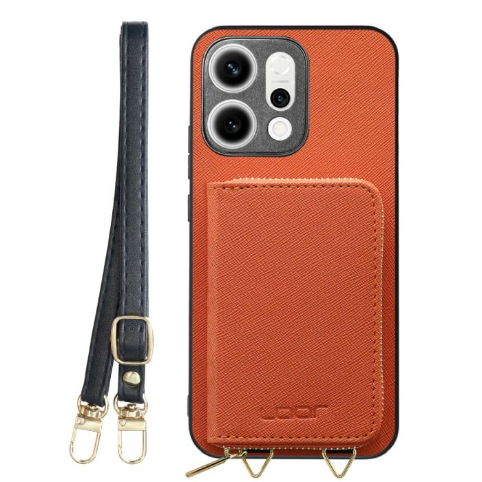 [ LOOF CASUAL-SHELL POUCH ] OPPO Reno14 5G  ケース ショルダー スマホショルダー 背面 収納 ポーチ付き カバー スマホケース ストラップ レザー [ OPPO Reno14 5G ]
