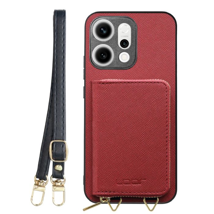 [ LOOF CASUAL-SHELL POUCH ] OPPO Reno14 5G  ケース ショルダー スマホショルダー 背面 収納 ポーチ付き カバー スマホケース ストラップ レザー [ OPPO Reno14 5G ]