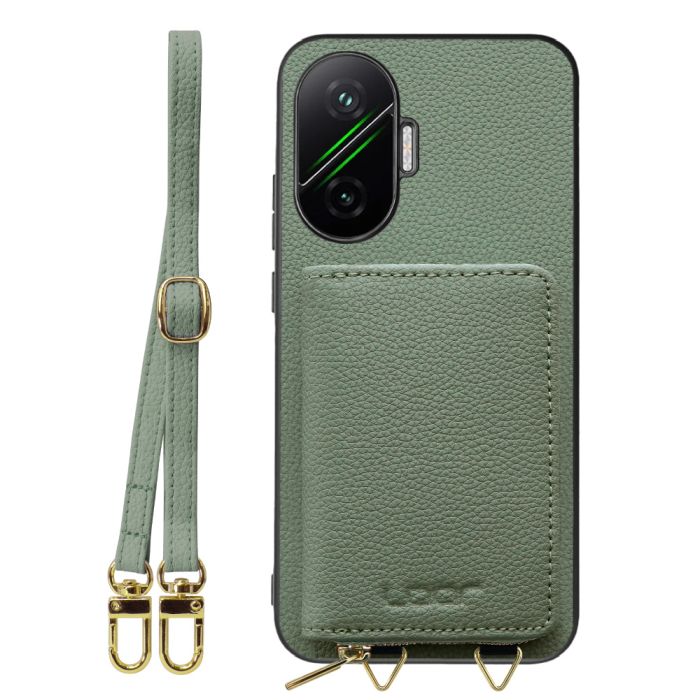 [ LOOF LUXURY-SHELL POUCH ] POCO F7 Xiaomi シャオミ ケース ショルダー スマホショルダー 背面 収納 ポーチ付き カバー スマホケース ストラップ 本革 [ POCO F7 ]