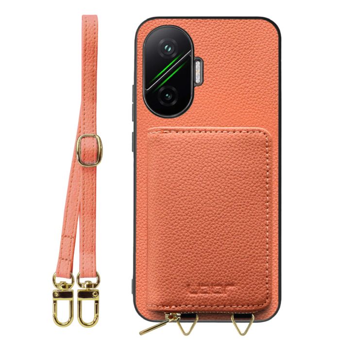 [ LOOF LUXURY-SHELL POUCH ] POCO F7 Xiaomi シャオミ ケース ショルダー スマホショルダー 背面 収納 ポーチ付き カバー スマホケース ストラップ 本革 [ POCO F7 ]
