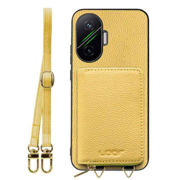 [ LOOF LUXURY-SHELL POUCH ] POCO F7 Xiaomi シャオミ ケース ショルダー スマホショルダー 背面 収納 ポーチ付き カバー スマホケース ストラップ 本革 [ POCO F7 ]