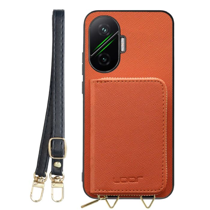 [ LOOF CASUAL-SHELL POUCH ] POCO F7 Xiaomi シャオミ ケース ショルダー スマホショルダー 背面 収納 ポーチ付き カバー スマホケース ストラップ レザー [ POCO F7 ]