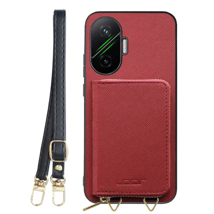 [ LOOF CASUAL-SHELL POUCH ] POCO F7 Xiaomi シャオミ ケース ショルダー スマホショルダー 背面 収納 ポーチ付き カバー スマホケース ストラップ レザー [ POCO F7 ]