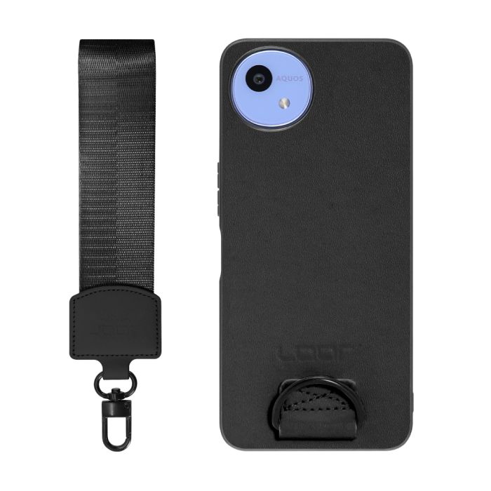 [ LOOF STRAP-SHELL (ショートVer.) ] AQUOS wish5 アクオス SH-52F スマホケース 背面 ケース カバー ハードケース ハンドストラップ  本革 [ AQUOS wish5 ]