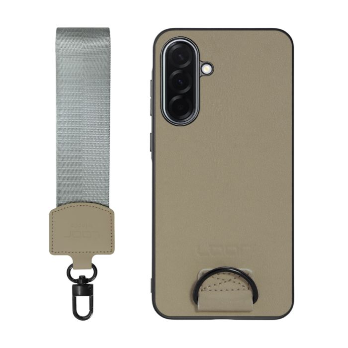[ LOOF STRAP-SHELL (ショートVer.) ] Galaxy A36 5G SC-54F スマホケース 背面 ケース カバー ハードケース ハンドストラップ  本革 [ Galaxy A36 5G ]