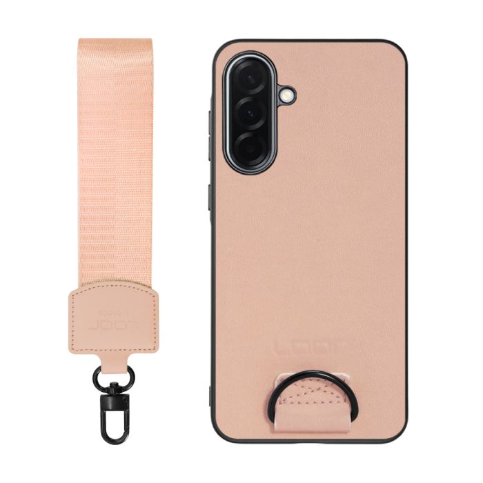 [ LOOF STRAP-SHELL (ショートVer.) ] Galaxy A36 5G SC-54F スマホケース 背面 ケース カバー ハードケース ハンドストラップ  本革 [ Galaxy A36 5G ]