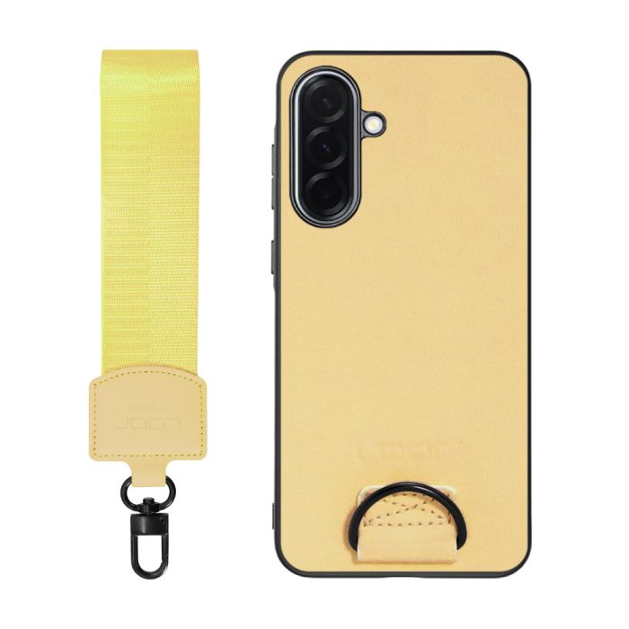 [ LOOF STRAP-SHELL (ショートVer.) ] Galaxy A36 5G SC-54F スマホケース 背面 ケース カバー ハードケース ハンドストラップ  本革 [ Galaxy A36 5G ]