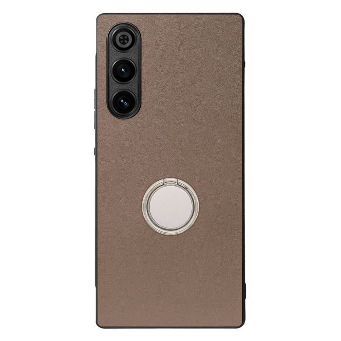 [ LOOF RING-SHELL ] REDMAGIC 10 Air nubia スマホケース 背面 ケース カバー ハードケース スマホリング リング付き 本革 ストラップホール [ REDMAGIC 10 Air ]