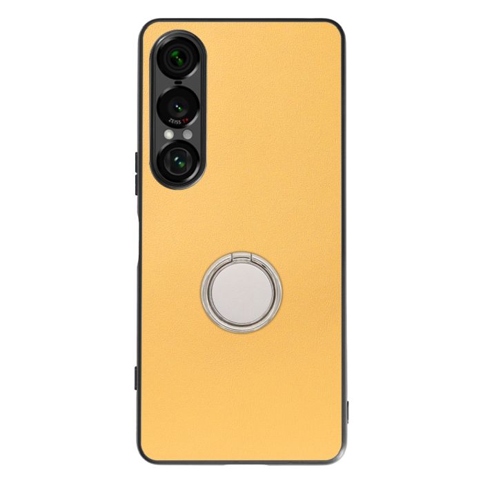 [ LOOF RING-SHELL (シンプル Ver.) ] Xperia 1 VII SO-51F スマホケース 背面 ケース カバー ハードケース スマホリング リング付き 本革 ストラップホール [ Xperia 1 VII ]