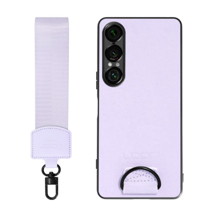[ LOOF STRAP-SHELL (ショートVer.) ] Xperia 1 VII SO-51F スマホケース 背面 ケース カバー ハードケース ハンドストラップ  本革 [ Xperia 1 VII ]