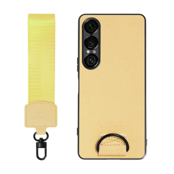 [ LOOF STRAP-SHELL (ショートVer.) ] Xperia 1 VII SO-51F スマホケース 背面 ケース カバー ハードケース ハンドストラップ  本革 [ Xperia 1 VII ]