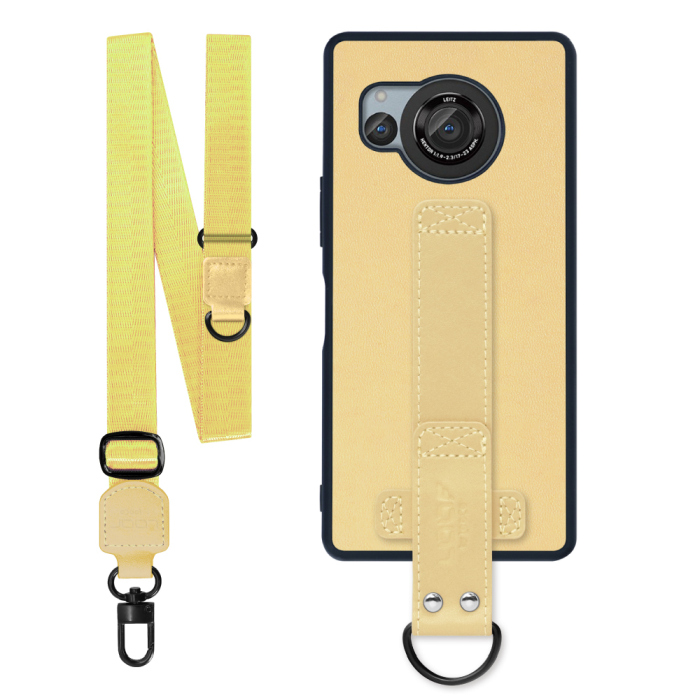 [ LOOF STRAP-SHELL (ロング+ Ver.) ] AQUOS R8 SH-52D AQUOSR8 スマホケース 背面 ケース カバー ハードケース ショルダーベルト  本革 [ AQUOS R8 ]