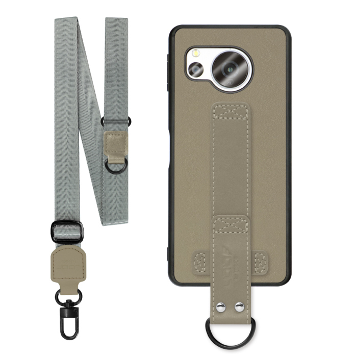 [ LOOF STRAP-SHELL (ロング+ Ver.) ] AQUOS sense8 SH-54D / SHG11 sense 8 スマホケース 背面 ケース カバー ハードケース ショルダーベルト  本革 [ AQUOS sense8 ]