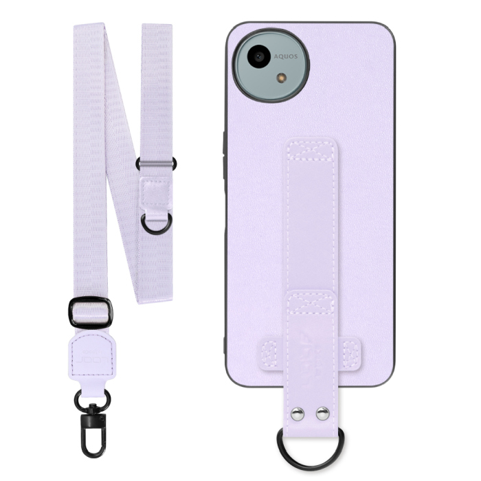 [ LOOF STRAP-SHELL (ロング+ Ver.) ] AQUOS wish4 SH-52E スマホケース 背面 ケース カバー ハードケース ショルダーベルト  本革 [ AQUOS wish4 ]