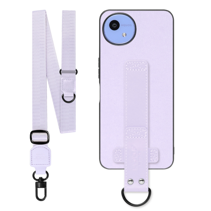 [ LOOF STRAP-SHELL (ロング+ Ver.) ] AQUOS wish5 アクオス SH-52F スマホケース 背面 ケース カバー ハードケース ショルダーベルト  本革 [ AQUOS wish5 ]
