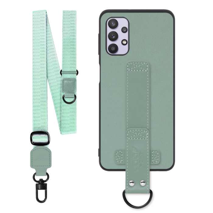 [ LOOF STRAP-SHELL (ロング+ Ver.) ] Galaxy A32 5G SCG08 a325g スマホケース 背面 ケース カバー ハードケース ショルダーベルト  本革 [ Galaxy A32 5G ]