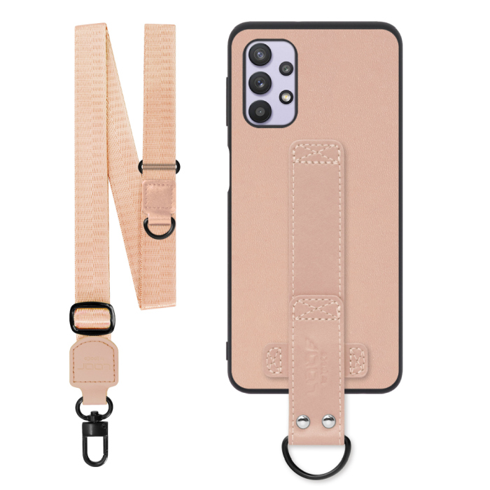 [ LOOF STRAP-SHELL (ロング+ Ver.) ] Galaxy A32 5G SCG08 a325g スマホケース 背面 ケース カバー ハードケース ショルダーベルト  本革 [ Galaxy A32 5G ]