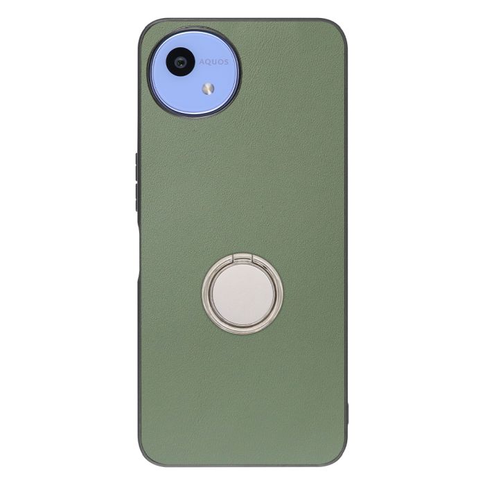 [ LOOF RING-SHELL (シンプル Ver.) ] AQUOS wish5 アクオス SH-52F スマホケース 背面 ケース カバー ハードケース スマホリング リング付き 本革 ストラップホール [ AQUOS wish5 ]