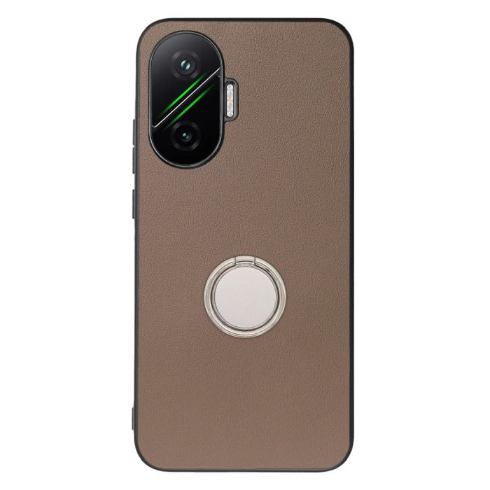 [ LOOF RING-SHELL (シンプル Ver.) ] POCO F7 Xiaomi シャオミ スマホケース 背面 ケース カバー ハードケース スマホリング リング付き 本革 ストラップホール [ POCO F7 ]