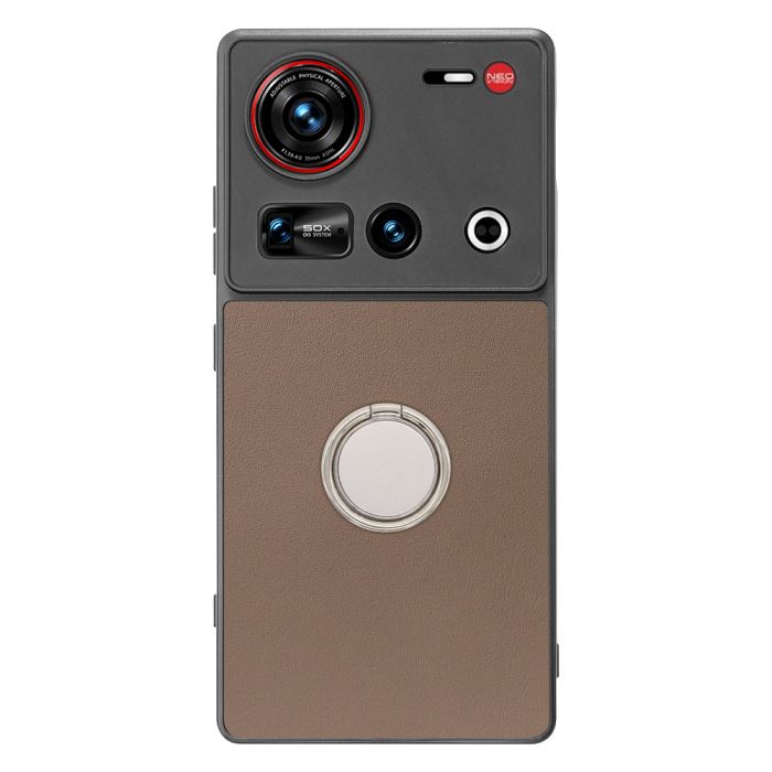 [ LOOF RING-SHELL (シンプル Ver.) ] nubia Z70 Ultra ZTE スマホケース 背面 ケース カバー ハードケース スマホリング リング付き 本革 ストラップホール [ nubia Z70 Ultra / Z70S Ultra ]
