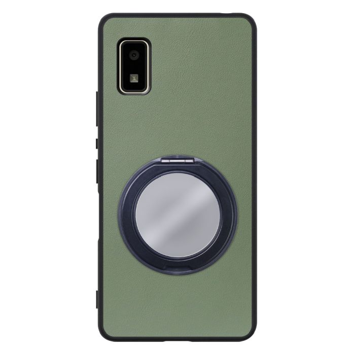 [ LOOF RING-SHELL (ミラー Ver.) ] AQUOS wish2 / wish  スマホケース 背面 ケース カバー ミラー付きスマホリング スタンド 本革 レザー 落下防止  [ AQUOS wish/wish2 ]