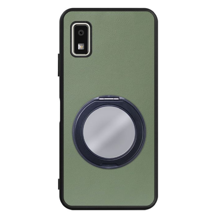 [ LOOF RING-SHELL (ミラー Ver.) ] AQUOS wish3 SH-53D / A303SH / A302SH  スマホケース 背面 ケース カバー ミラー付きスマホリング スタンド 本革 レザー 落下防止  [ AQUOS wish3 ]