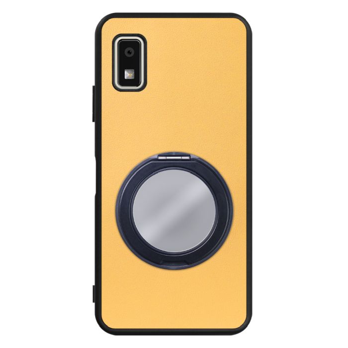[ LOOF RING-SHELL (ミラー Ver.) ] AQUOS wish3 SH-53D / A303SH / A302SH  スマホケース 背面 ケース カバー ミラー付きスマホリング スタンド 本革 レザー 落下防止  [ AQUOS wish3 ]