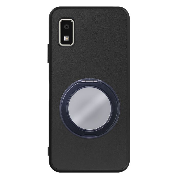 [ LOOF RING-SHELL (ミラー Ver.) ] AQUOS wish3 SH-53D / A303SH / A302SH  スマホケース 背面 ケース カバー ミラー付きスマホリング スタンド 本革 レザー 落下防止  [ AQUOS wish3 ]