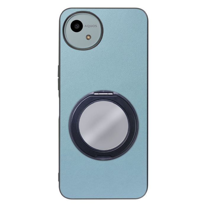 [ LOOF RING-SHELL (ミラー Ver.) ] AQUOS wish4 SH-52E スマホケース 背面 ケース カバー ミラー付きスマホリング スタンド 本革 レザー 落下防止  [ AQUOS wish4 ]