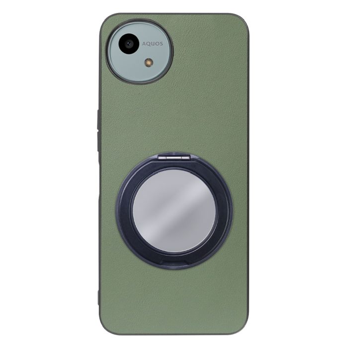 [ LOOF RING-SHELL (ミラー Ver.) ] AQUOS wish4 SH-52E スマホケース 背面 ケース カバー ミラー付きスマホリング スタンド 本革 レザー 落下防止  [ AQUOS wish4 ]